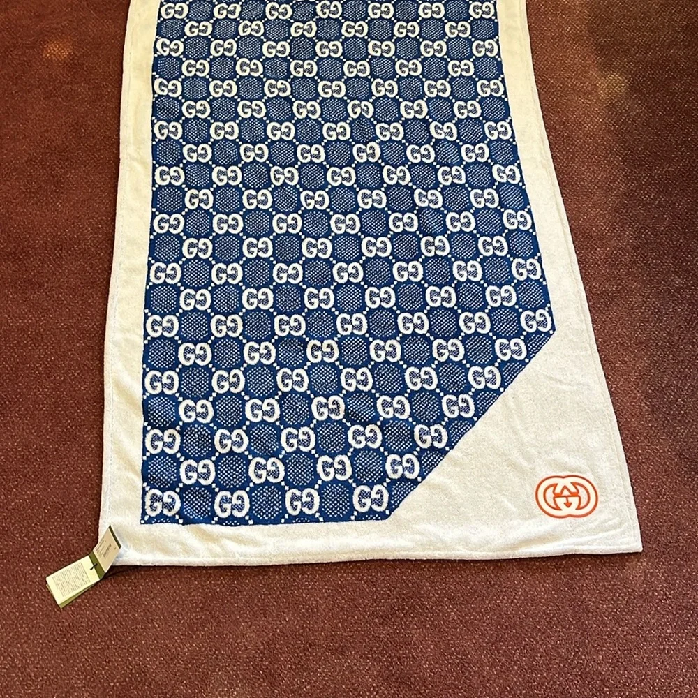 Gucci Beach Towel with Orange and White Logo